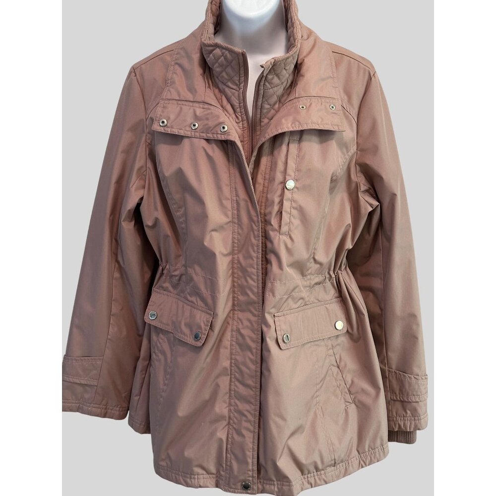 Liz Claiborne Women's VintagePolyester Hooded Jacket With Print Lining Sz Med